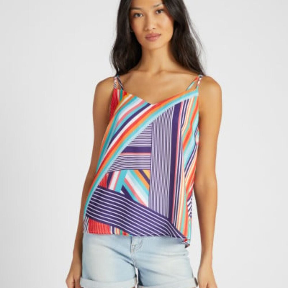 Printed Cami in Red/Navy